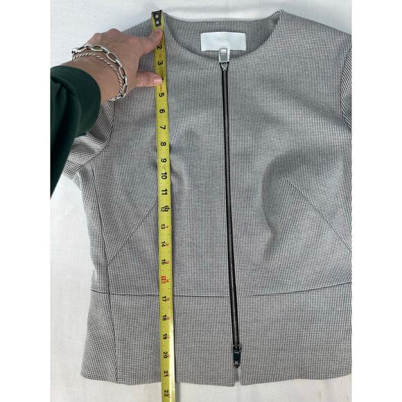 HUGO by Hugo Boss Womens sz 6 Jekalana Houndstooth Blazer Double Zip Modern Chic - Picture 7 of 12